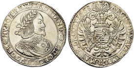 UNGHERIA. Ferdinando III d’Asburgo, Imperatore del Sacro Romano Impero 1637-1657 
Tallero 1658 KB, Kremnitz. Ag gr. 28,48 Dr. REX FERDINAND III D G R...