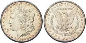USA. Federazione 
Dollaro 1890 CC, zecca di Carson City. Ag gr. 26,68 Come precedente. KM#110.
SPL