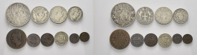 LOTTI MULTIPLI. XVIII-XX secolo 
Lotto di 10 Monete di Umberto I in argento e brozno.
Da MB a BB