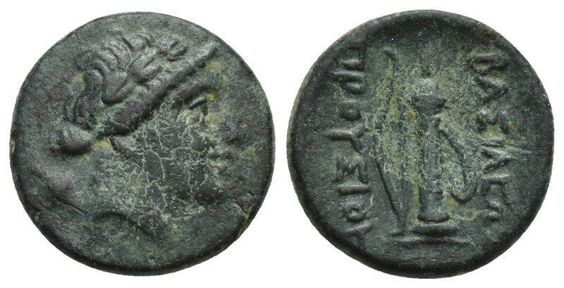 Kingdom of Bithynia. Prusias I Chloros Æ (17m, 4 g) . Circa 230-182 BC. Laureate...