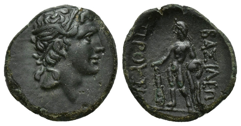 BITHYNIA, Kings of. Prusias II . 182-149 BC. Æ (18mm, 3.3 g). Head of Prusias ri...