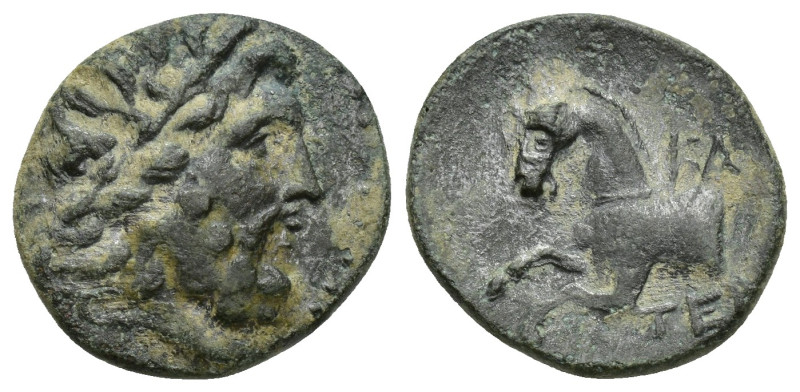 Pisidia. Termessos circa 100 BC. Bronze Æ (18mm, 3,7 g). Laureate head of Zeus r...