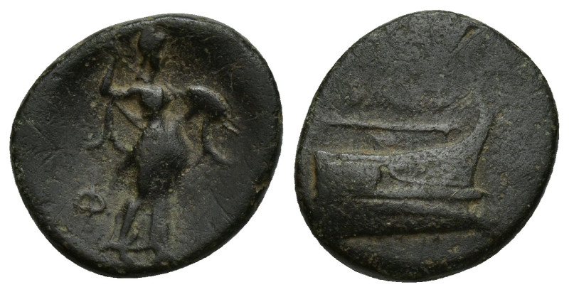 Lycia. Phaselis circa 190-167 BC. Bronze Æ (17mm, 3.4 g). / Φ Athena standing ri...
