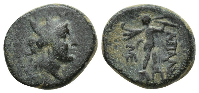 Phrygia, Apameia. Circa. 88-40 B.C. (15mm, 4.8 g) Turreted head of Tyche right /...
