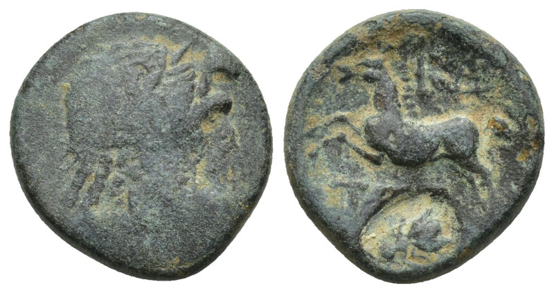Pisidia. Termessos 71-36 BC. Bronze Æ (16mm, 4.6 g). Laureate head of Zeus / Hor...