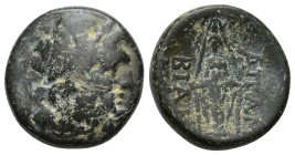 Phrygia, Apameia. Pseudo-autonomous civic isse. mid 2nd century A.D. AE (20mm, 8.1 g). magistrate: Biano{..}. Laureaate head of Zeus right / AΠAME[A] ...