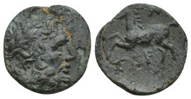 PISIDIA. Termessos. Ae (17mm, 3.2 g) (Circa 71-36 BC). Obv: Laureate head of Zeus. Rev: TEP. Horse prancing left