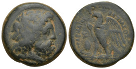 Ptolemaic Kingdom. Ptolemy II Philadelphos. 285-246 B.C. AE obol (27mm, 14.2 g). Alexandria mint, dated year 15 = 271 B.C. Head of Zeus-Ammon right, w...