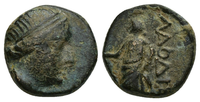 Phrygia, Laodicea, 2nd-1st century BC. Æ (14mm, 4.4 g). Head of Aphrodite r. wea...