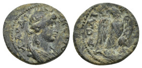 PHRYGIA. Laodicea ad Lycum. Pseudo-autonomous. (2nd-3rd centuries). Ae. (15mm, 2.5 g) Obv: ΛAOΔIKЄIA. Turreted and draped bust of Tyche right. Rev: ΛA...