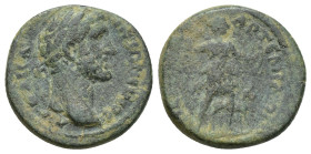 Pamphylia. Perge. Antoninus Pius AD 138-161. Bronze Æ (19mm, 5.1 g) Obverse: ΑV[Τ?] [ΚΑΙϹ]ΑΡ ΑΝΤΩΝƐΙΝοϹ; laureate head of Antoninus Pius, r. / Reverse...