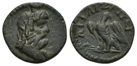 PHRYGIA. Aezanis. Pseudo-autonomous (3rd century). Ae. (16mm, 2.6 g) Obv: Draped bust of Serapis right, wearing calathus. Rev: AIZANЄITΩN. Eagle stand...