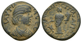 PHRYGIA. Peltae. Plautilla , Augusta, 202-205. Assarion (Bronze, 20mm, 5.4 g), Tat. Arionos, strategos. ΠΛAYTΙΛΛA CЄB Draped bust of Plautilla to righ...