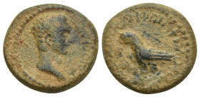 PHRYGIA. Amorium. Caligula (37-41). Ae. (19mm, 6 g) Silvanus and Iustus Vipsanius, magistrates. Obv: ΓAIOC KAICAP. Bare head right. Rev: ЄΠI CIΛOYANOY...