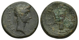 PHRYGIA, Laodicea ad Lycum AE (Bronze, 18mm, 5.1 g) Augustus (27BC- 14AD) Magistrate: Zeuxis (philalethes) Obv: ΣΕΒΑΣΤΟΣ; laureate head of Augustus, r...