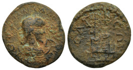 PISIDIA. Selge. Salonina (Augusta, 254-268). Ae (22mm, 5 g) Triassarion. Obv: KOPNHΛIAN CAΛωNINAN AVΓ / CЄB Γ. Draped bust right, wearing stephane and...