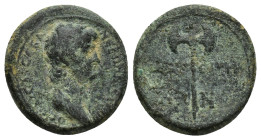 Lydia, Thyatira, Nero (Caesar, 51-54). Æ (17mm, 3.3 g). Bare-headed and draped bust r. R/ Double-bladed axe.
