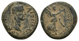 IONIA. Smyrna. Caligula (37-41). Ae. (16mm, 4.2 g) Menophanes, magistrate, and Aviola, proconsul. Obv: ΓAION KAICAPA EΠI AOVIOΛA. Laureate head right....