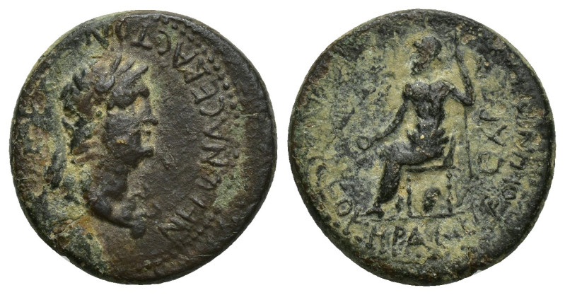 PHRYGIA. Acmoneia. Nero, 54-68. Hemiassarion (Orichalcum, 18mm, 4.2 g), Lucius S...