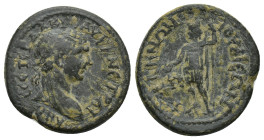 LYDIA. Gordus Julia. Trajan (98-117). Ae. (19mm, 4.6 g) Obv: AYT KA NE TPAIANON CEB ΓEP ΔAKIK. Laureate head right. Rev: IOYΛIEΩN ΓOPΔHNΩN. Mên standi...