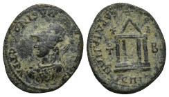 LYDIA. Sardes. Pseudo-autonomous. Time of Vespasian (69-79). Ae. (19mm, 2.6 g) Markellos, magistrate for the second time, and Ti. Kl. Phileinos, strat...