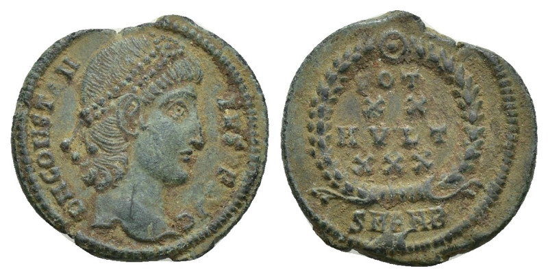 Constantius II. AD 337-361. Æ Follis (15mm, 1.7 g). Antioch mint, 15th officina....