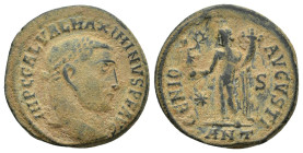 Galerius. A.D. 305-311. BI follis (21mm, 5.3 g). Antioch mint, struck A.D. 312. IMP C GAL VAL MAXIMIANVS P F AVG, laureate head of Galerius right / GE...