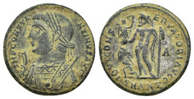 Constantine I, 307/310-337. Follis (Bronze, 18mm, 3.4 g), Antioch, 317-320. IMP CONSTA-NTINVS AVG Laureate and draped bust of Constantine I to left, h...