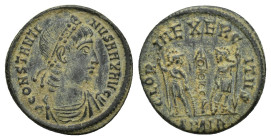 Constantine I, 307/310-337. Follis (Bronze, 16mm, 1.9 g), 335-337. CONSTANTINVS MAX AVG Rosette-diademed, draped and cuirassed bust of Constantine I t...