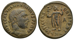 Maximinus II, 310-313. Follis (Bronze, 21mm, 4.8 g), Nicomedia, circa 311. IMP C GAL VAL MAXIMINVS P F AVG Laureate head of Maximinus II to right. Rev...