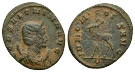 Salonina. Augusta, A.D. 254-268. Æ antonininanus (21mm, 2.4 g). 'Zoo' series. Rome, A.D. 267/8. COR SALONINA AVG, diademed and draped bust of Salonina...