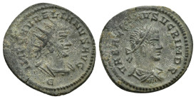AURELIAN with VABALATHUS (270-275). Antoninianus. (20mm, 3.3 g) Antioch. Obv: IMP C AVRELIANVS AVG. Laureate and cuirassed bust of Aurelianus right. R...