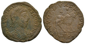 Julian II, 360-363. Follis (Bronze, 26mm, 5.7 g), a contemporary imitation of an issue from Kyzikos, after 361. D N FL CL IVLI-ANVS P F AVG Pearl-diad...