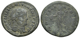 Constantius I. 305-306 AD. Follis, (28mm, 9 g). Cyzicus, . Obv: IMP C FL VAL CONSTANTIVS P F AVG Head laureate right. Rx: GENIO POPV - LI ROMANI Geniu...