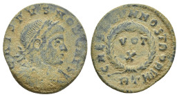 Crispus, as Caesar (AD 316-326). (19mm, 3.1 g). Rome, 3rd officina, AD 321. CRIS-PVS NOB CAES, laureate, draped, cuirassed bust of Crispus right / CAE...