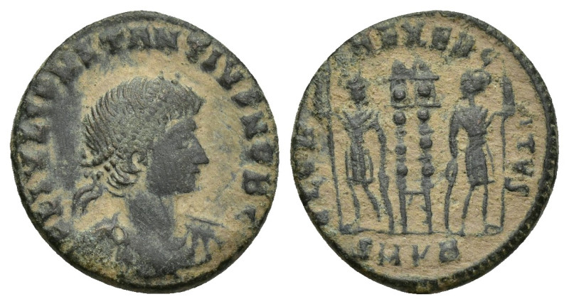 Constantius II, as Caesar, BI Nummus. (17mm, 2.4 g) Cyzicus, AD 330-333. FL IVL ...