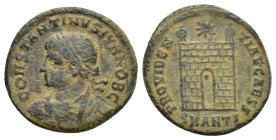 CONSTANTIUS II, as Caesar. 324-337 AD. Æ Follis (19mm - 3 g). Antioch mint. Struck 326-7 AD. FL IVL CONSTANTIVS NOB C, laureate, draped and cuirassed ...