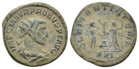 Probus (AD 276-282). BI antoninianus (20mm, 4.5 g). Silvering. Antioch, 4th officina. IMP C M AVR PROBVS P F AVG, radiate, draped and cuirassed bust o...