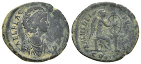 Aelia Flaccilla - Victory Inscribing Shield Bronze. 383-388 AD. Wife of Theodosius I, Constantinopolis mint. (24mm, 5 g) Obv: AEL FLAC-CILLA AVG legen...