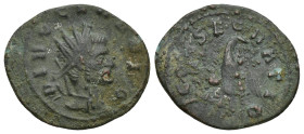 Divus Claudius II Gothicus, died 270. Antoninianus (Bronze, 22mm, 3.4 g), Rome, struck under Aurelian, end 270-271. DIVO CLAVDIO Radiate head of Divus...