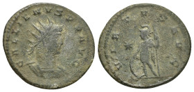 Gallienus. A.D. 253-268. BI antoninianus (20mm, 3.9 g). Antioch mint, Struck A.D. 262-265. GALLIENVS AVG, radiate, draped and cuirassed bust of Gallie...