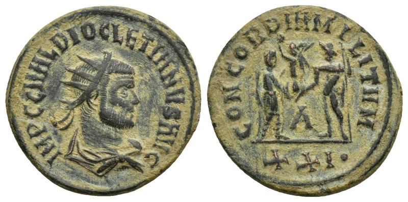 Diocletian. A.D. 284-305. Æ antoninianus (23mm, 4.3 g). Cyzicus, A.D. 295/6. IMP...
