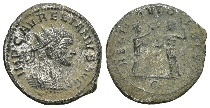 AURELIAN. Antoninian. (22mm, 3.8 g). 275 AD Antioch. Anv: Bust radiated and with...