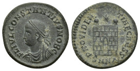 Constantius II, as Caesar, Æ Nummus. (19mm, 3.4 g) Nicomedia, circa AD 324-329. FL IVL CONSTANTIVS NOB C, laureate, draped and cuirassed bust left / P...