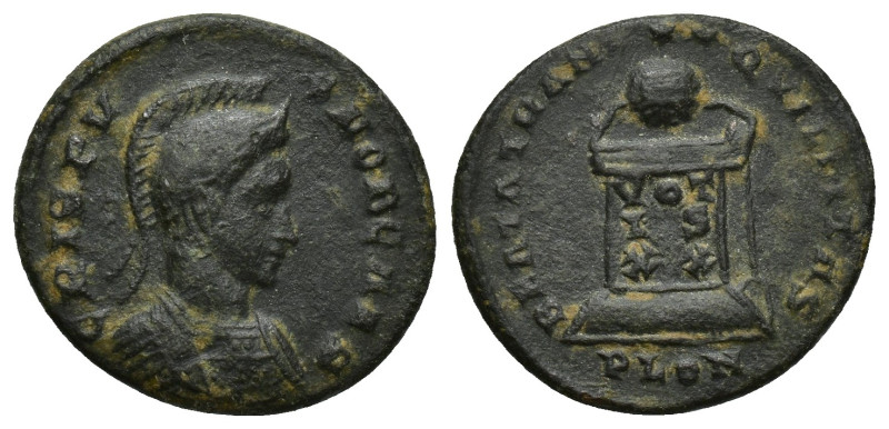 CRISPUS, Caesar. 317-326 AD. Æ Follis (18mm - 2.7 g). London mint. Struck 321-32...