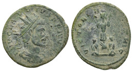CLAUDIUS II GOTHICUS, 268-270 Antoninianus, Cyzicus . (21mm, 3.2 g). IMP CLAVDIVS P F AVG Radiate, draped and cuirassed bust r., below, two pellets. R...