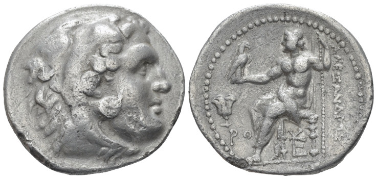 Kingdom of Macedon, Alexander III, 336-323. Rhodes Tetradrachm circa 201-190, AR...