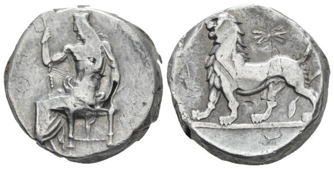 The Seleucid Kings, Uncertain satrap Babylon Double shekel or Stater circa 328-3...