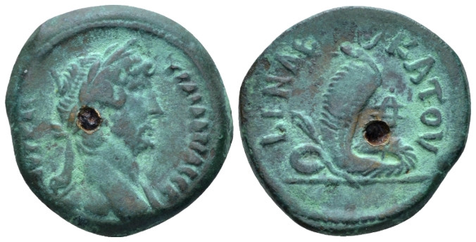 Egypt, Alexandria Hadrian, 117-138 Diobol circa 126-127 (year 11), Æ 23.60 mm., ...