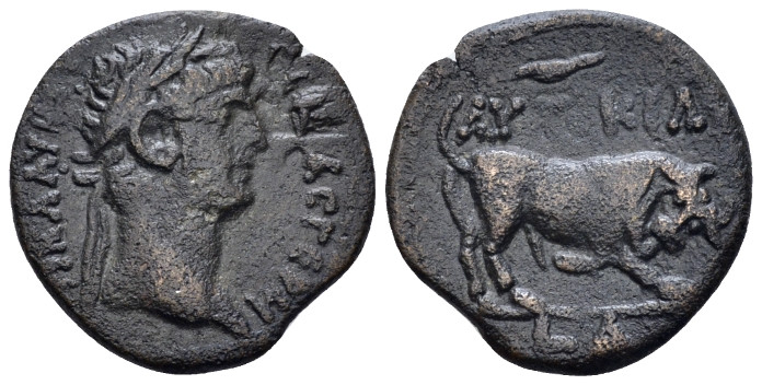 Egypt, Alexandria. Dattari. Claudius, 41-54 Obol circa 43-44 (year 4), Æ 19.70 m...